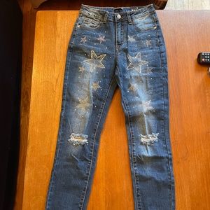 Brand New Star Embellished Skinny Jeans